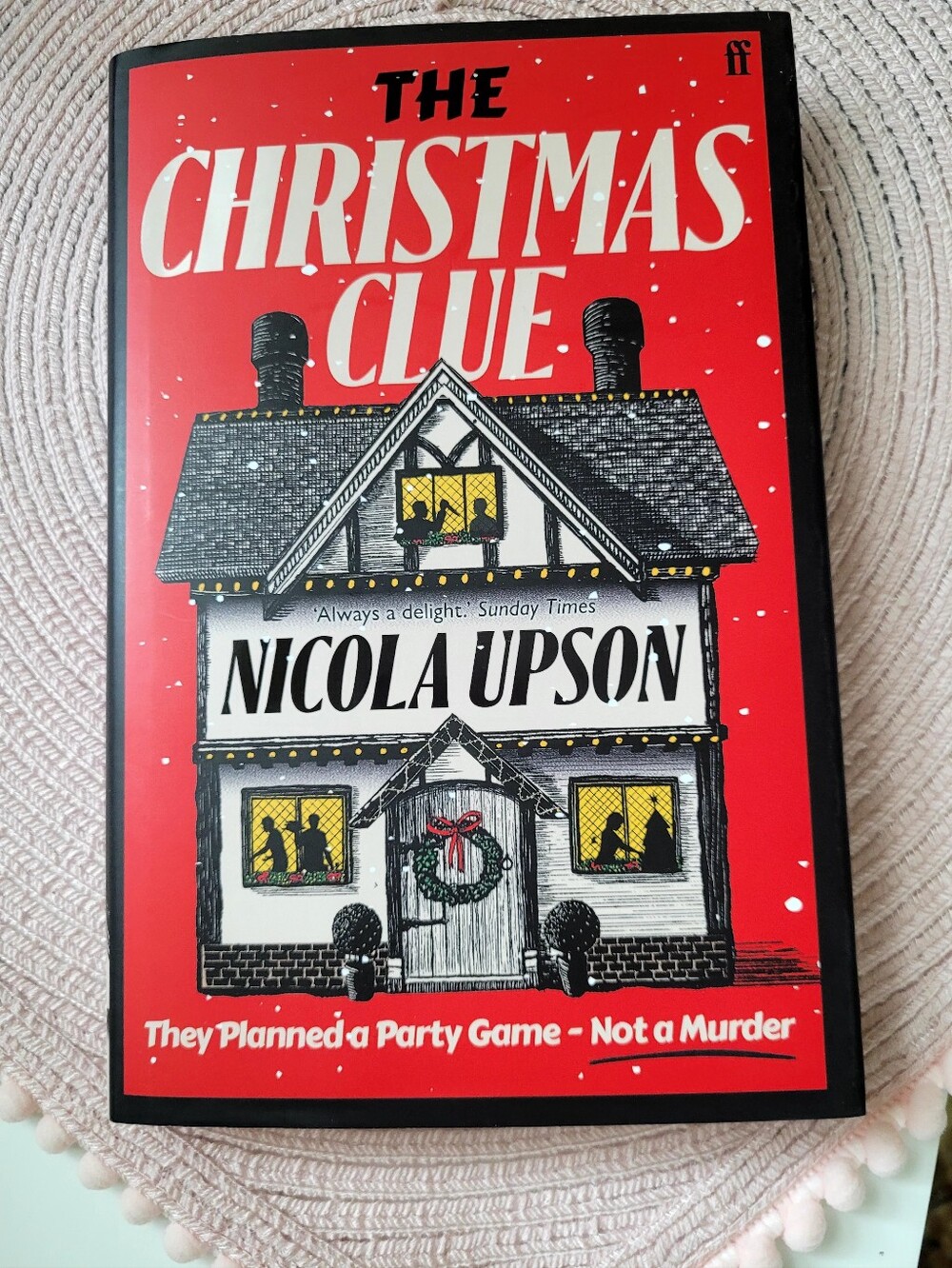 The Christmas Clue by Nicola Upson - Red & Black Cover Hardcover